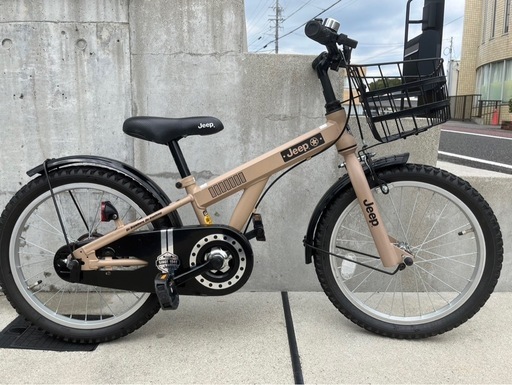 自転車 18インチ JEEP ベージュ 補助輪有り 子供