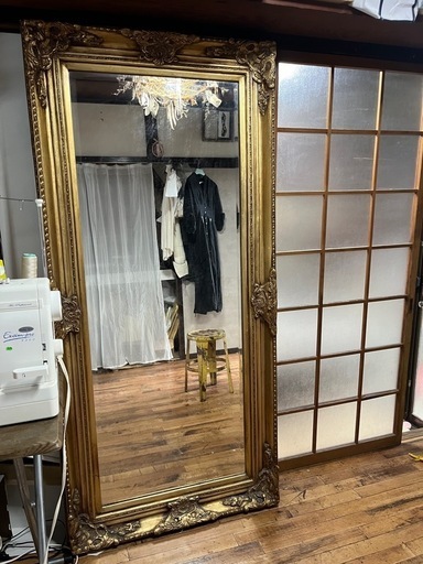 アンティーク風　ロココ　姿見　特大　シャビー