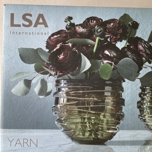 LSA YARN フラワーベース モスグリーン 高さ16cm (T011)