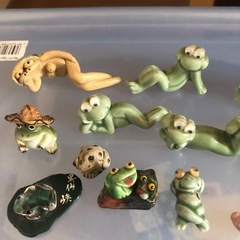 カエル　カッパ　置き物　民芸品　郷土玩具　工芸品　陶器　瀬戸物　飾り物　コレクション　趣味の画像