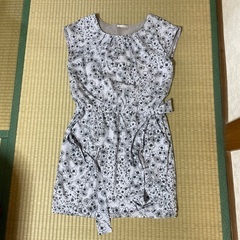ワールド　オペークドットクリープ　レディース　ワンピース　花柄　フォーマルワンピ　Mサイズ　38 の画像
