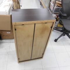 キャビネット 収納棚 幅47×奥行29.5×高さ85.5cm ダークブラウン 引き出し付き 収納家具 苫小牧西店の画像