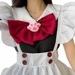 Sサイズ メイド服 コスプレ ロリータ エプロン カチューシャ ハロウィン イベント　かわいい リボン パニエなしの画像