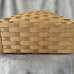 【値下げしました】クラフト バンド バック かご　かばん ナチュラル 角底 持ち手 自然 エコ 編み 可愛い レトロ 丈夫の画像