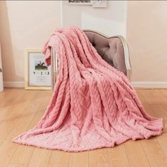 150*200cm ブランケット タオルケット 北欧風 ひざ掛け 軽い 丸洗いOK 肌触りが良い ピンクの画像