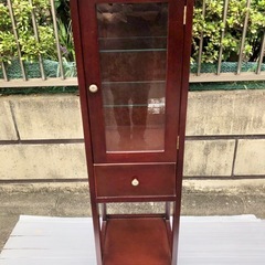 ヴィンテージ 調度品  木製 ガラス扉 飾り棚 カップボード 食...