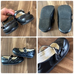 15.0 キッズ　スニーカー　フォーマルシューズ　女の子　ブラックの画像