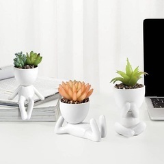 フェイクグリーン多肉植物3個セット  新品未使用品  箱入りの画像