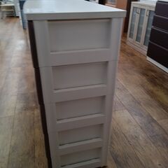 ★ジモティ割あり★  プラチェスト モカ×ホワイト H98×D41×W73 クリーニング済み MT2344の画像