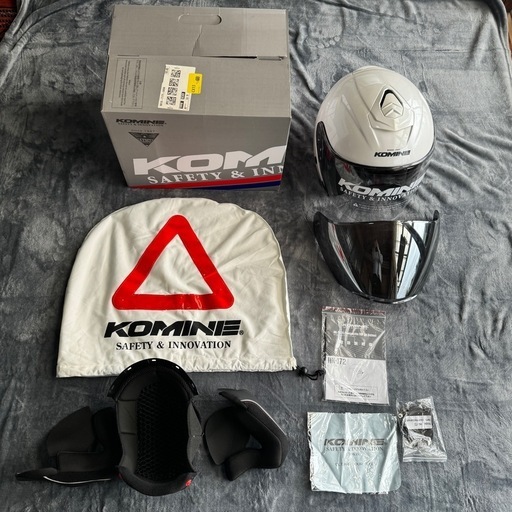 Komine ヘルメットHK-172美品　ミラーシールド＋交換用インナークッションL付