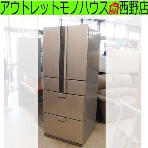 464L 6ドア 冷蔵庫 2009年製 SJ-KF46R 自動製氷 フレンチドア SHARP 400Lクラス ファミリーサイズ 札幌 西野店