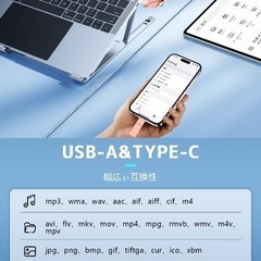 512GB大容量 USBメモリ 2IN1 大容量 高速＆Type-C メモリー フラッシュメモリ スマホ usbメモリ 外付けメモリ ipad/Android/PC 対応 データ バックアップの画像