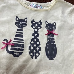 マザウェイズ　女の子　長袖　猫柄　黄色チュニックの画像