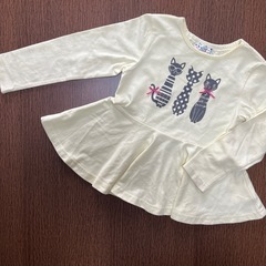 マザウェイズ　女の子　長袖　猫柄　黄色チュニック