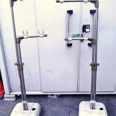 △ 洗濯物干し台 高さ167.5cm 横幅40cm サビ/経年劣...
