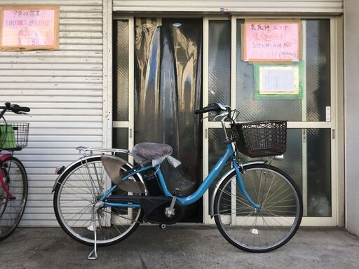 地域限定送料無料　パナソニック　ビビ　LU　軽量モデル　12AH　新基準　水色　パスウィズ　アシスタ　神戸市　電動自転車