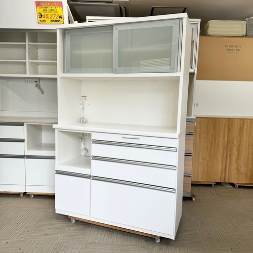 超美品‼️】定価24万♪ 松田家具 118cm幅キッチンボード 食器棚 収納