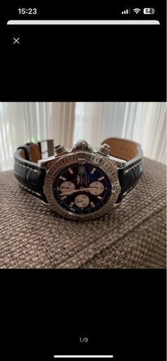 BREITLING ブライトリング　クロノマット エボリューション 純正品　レザーベルト　ワニ革22-20mm白糸×ブラックベルト