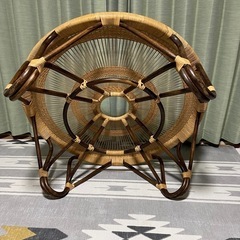 籐　ラタン　円卓テーブル　丸テーブルの画像