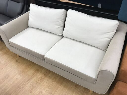 ★ジモティ割あり★  2.5人掛けソファ アイボリー H61×W159×D78 クリーニング済み KJ6287