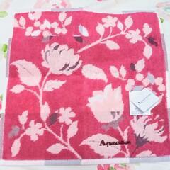 Aquascutum 花柄タオルハンカチ AQSL5800 ピン...
