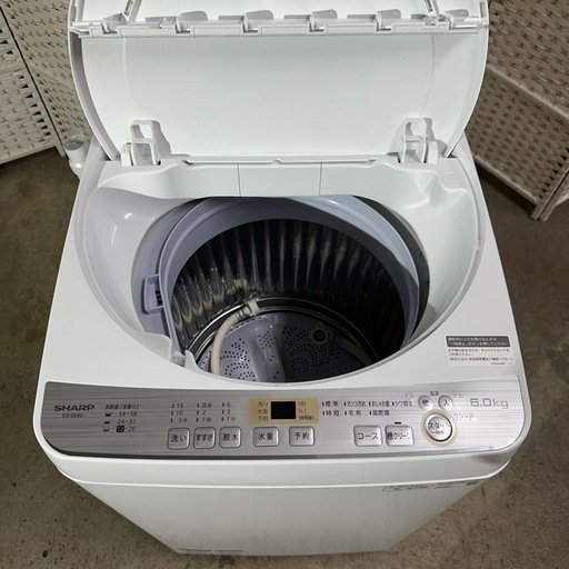 SHARP シャープ 全自動洗濯機 6kg ES-GE6C 19年製 洗濯機