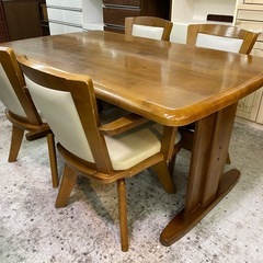 【愛品館 江戸川店 】回転チェア ダイニング テーブル5点セット...