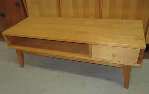 R004 ベルメゾン テレビボード 天然木アルダー材で作ったテレビラック、幅95cm Used・美品