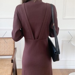 【新品未使用】ABITOKYO アビトーキョー ニットワンピース ブラウン
の画像