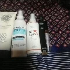 ヘアカラーと除毛クリーム3本とCHANELの5本セットです。の画像