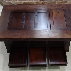 テーブル火鉢　レトロ家具　55×55×34 の画像