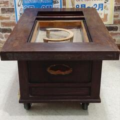 テーブル火鉢　レトロ家具　55×55×34 の画像