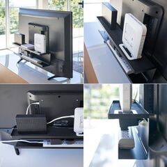 山崎実業 テレビ裏収納ラック　ルーターや外付けHDD、電源タップなどをすっきり一括収納の画像