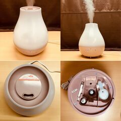 Francfranc（フランフラン）レイ ダブル抗菌ハイブリッド式加湿器 HOE-M092（ペールレッド）2022年製の画像