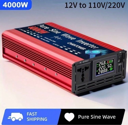 1500W/4000W純正正弦波インバーター 12V 220V/110V DCからACへ 50HZ/60HZ 電源電圧コンバーター カーソーラー用インバーター