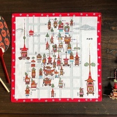 【新品・未開封】祇園祭り 　ハンカチ 祇園祭 新鉾図 50cm×50cm の画像