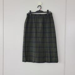 ★美品★ FDM 膝下丈 タイトスカート　チェック柄　深緑
