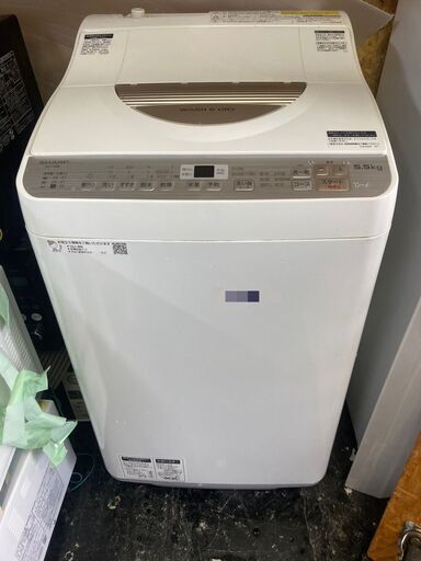 ☆中古￥14,800！SHARP　5.5kg洗濯機　家電　2018年製　ES-TX5B-N型　【BI172】