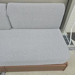 美品 ニトリ ポケットコイルソファ ソファベッド ソファーベッド セミシングルベッドの画像