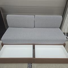 美品 ニトリ ポケットコイルソファ ソファベッド ソファーベッド セミシングルベッドの画像