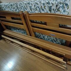 岩手　盛岡　3段ベッド　ベット　3段ベッド　ロータイプ収納式3段ベッド　木製　手渡し　キャスター　ローラー　移動の画像