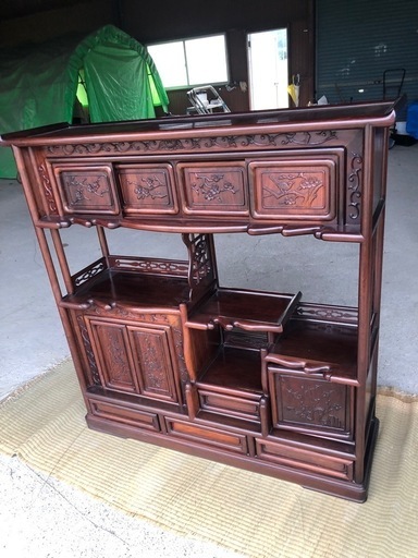 飾り棚/唐木製/茶棚/コレクション棚(直接引き取り限定)