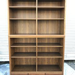 ■6■美品■本棚 シェルフ キャビネット 棚 収納 リビング 書斎 木製 棚板調節可能 引き出し付き