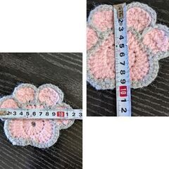 ハンドメイド/肉球コースター2枚の画像