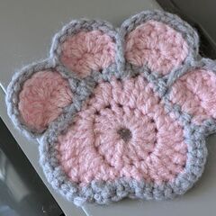 ハンドメイド/肉球コースター2枚の画像