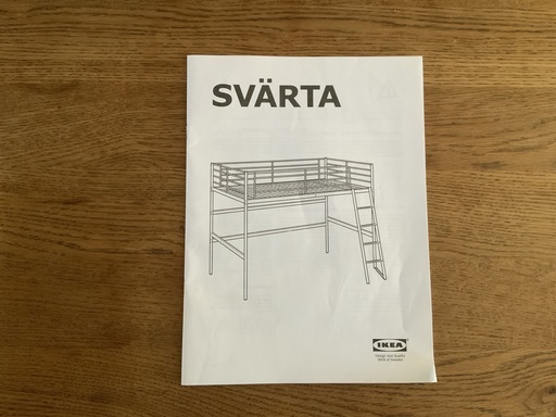 IKEAのロフトベットフレームSVARTA  白  中古　