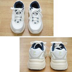 24.5cm FILA スニーカー レディース ローカット 厚底ソール ファッションスニーカー フィラ 札幌市 清田区 平岡の画像