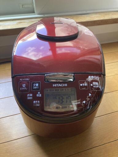 HITACHI IH炊飯ジャー 炊飯器 炊飯器5.5合 RZ-SG10J-R 黒厚鉄釜