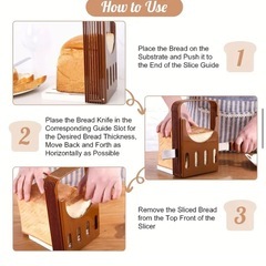 パン切りガイド、自家製パン用、プラスチック製パン切り、サンドイッチ、トーストスライス用キッチンガジェット、食品接触安全素材の画像