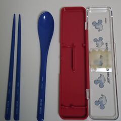 【無料】【全国発送可能】ディズニー（ミッキーマウス）のカトラリーセット（箸＋スプーン） スケーター（Skater）抗菌コンビセット ※受付終了になっていない限りは気長に募集中の画像